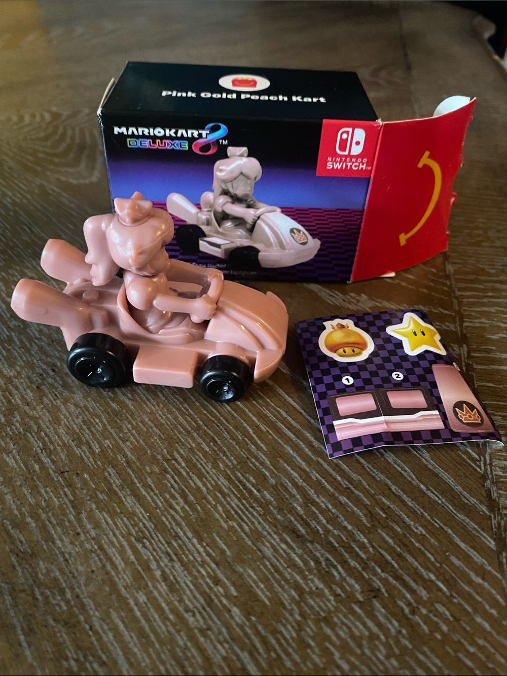 Nintendo Peach Kart Toy in Light Pink with Black Wheels